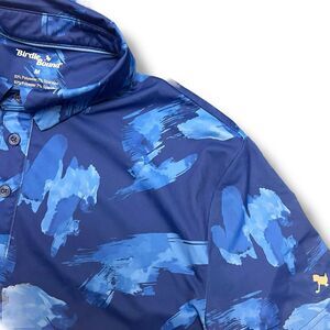 Birdie Bound Golf Polo Shirt Mens Med Blue